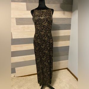 Stunning Asian print silk type dress.ALL THAT JAZZ! Size 8-10. Matching purse!!